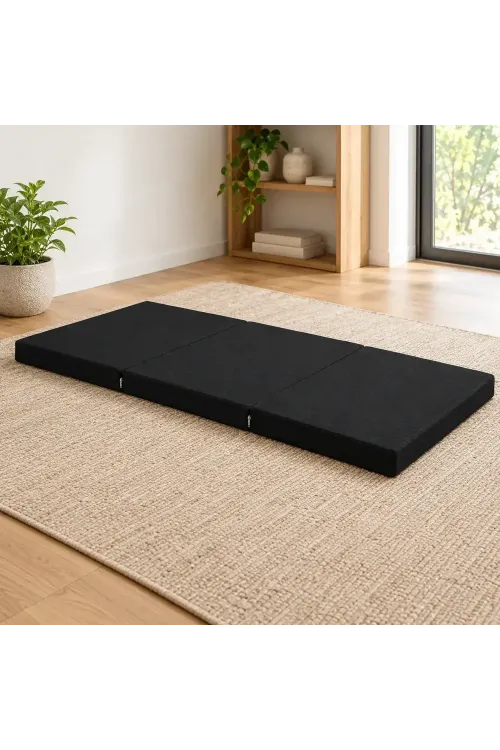 Üç Parçalı Katlanır Minder · 60 × 180 × 7 cm · Siyah