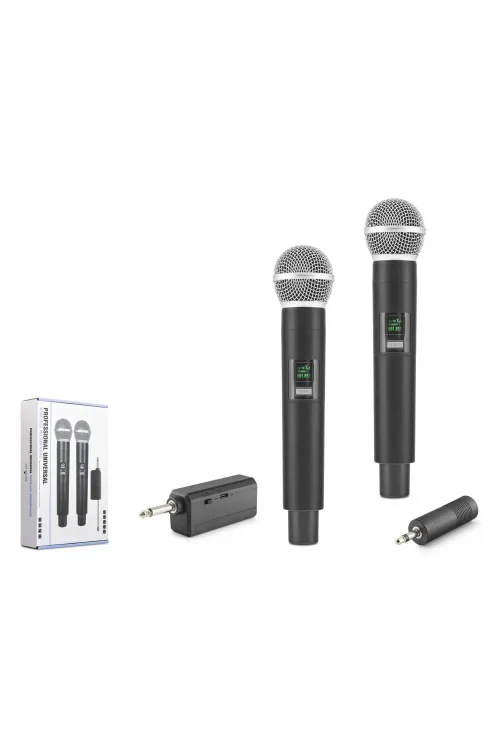 Uhf Kablosuz 2 Mikrofonlu Set 6.35 Mm Siyah HDX2802