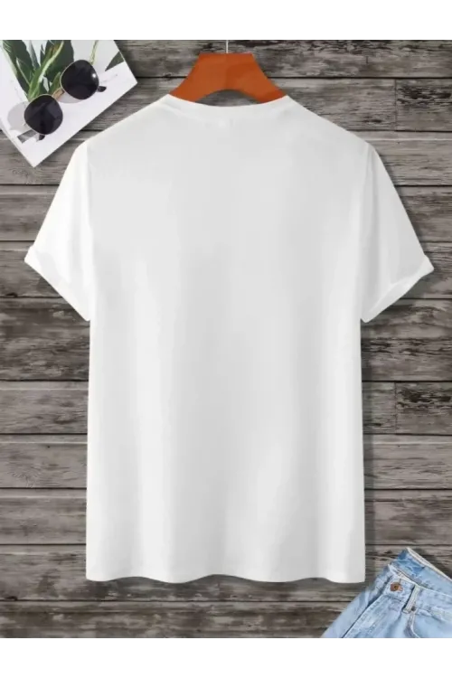 Unisex Baskılı Oversize T-Shirt - Beyaz