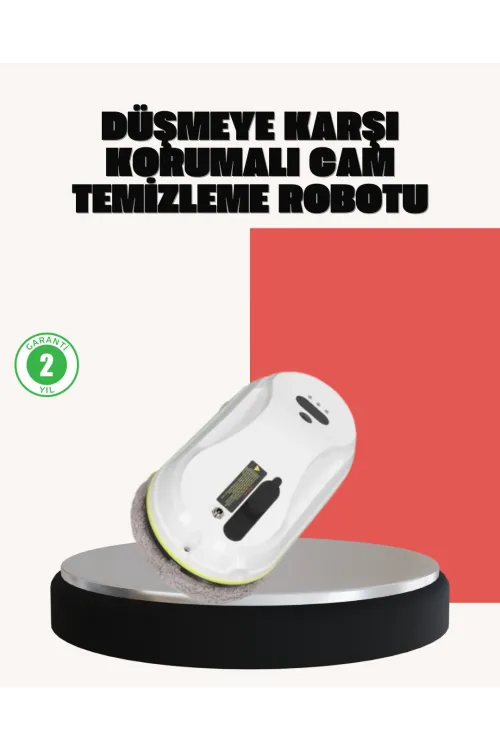 Ups Destekli Düşmeye Karşı Korumalı Cam Temizleme Robotu