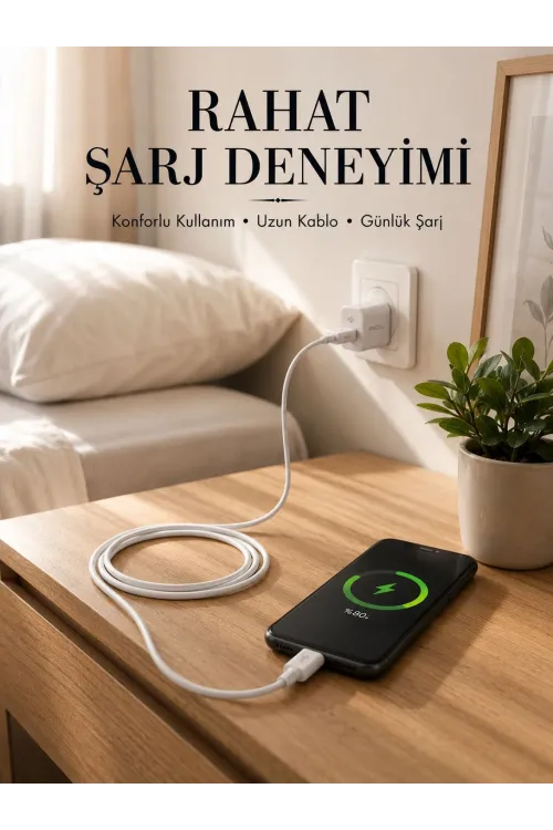Usb-a To Type-c Şarj Kablosu 2 Metre Uzun Kablo