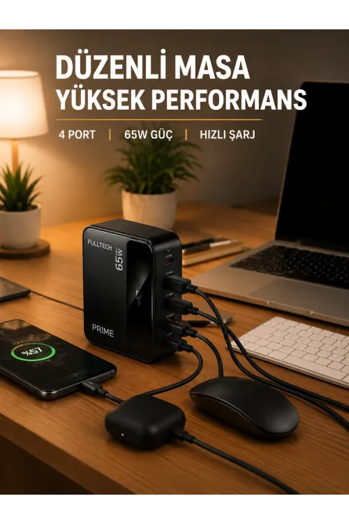 Usb-a Ve Usb-c Girişli Çoklu Şarj Cihazı