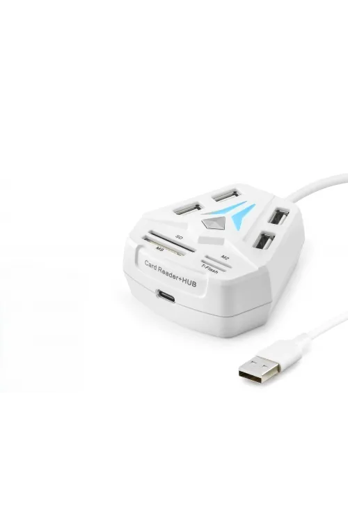 Usb Combo Hub Kart Okuyucu 8 Port Beyaz A068W