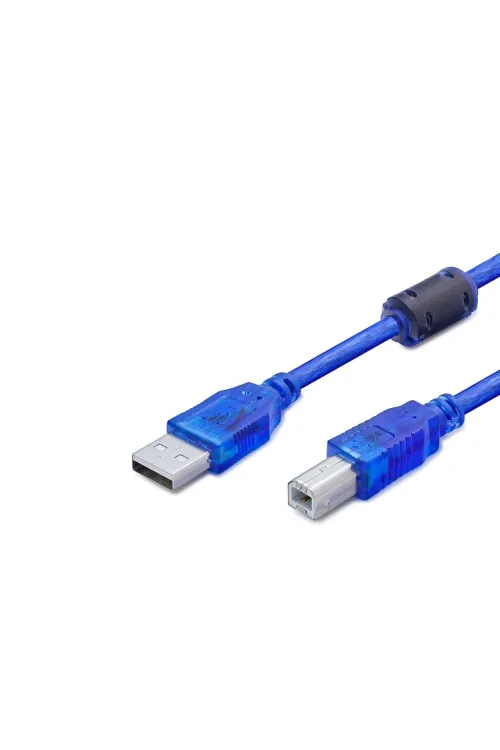 USB Printer Kablosu 5 m - Şeffaf Mavi HDX7544