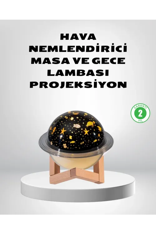 Usb Projeksiyon Gece Lambası Ve Hava Nemlendirici – Aromaterapi Destekli, Taşınabilir Mini