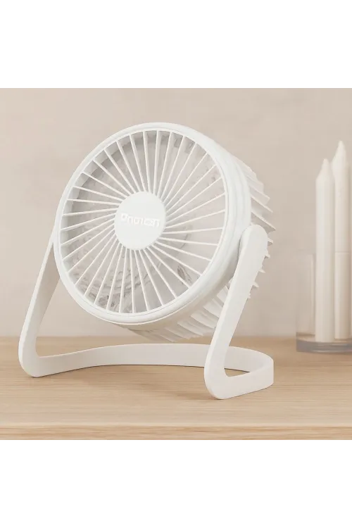 USB Şarjlı Masaüstü Fan 14.5x14.1 cm PVC Gövde