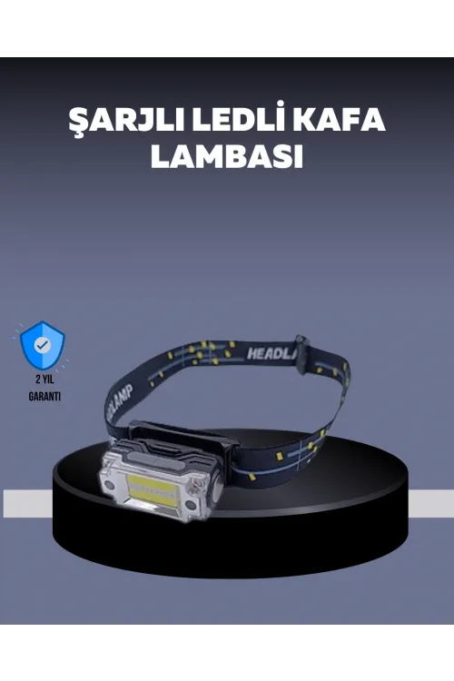 Usb Şarjlı Mini Led Kafa Feneri 50m Odak 150m Geniş Aydınlatm