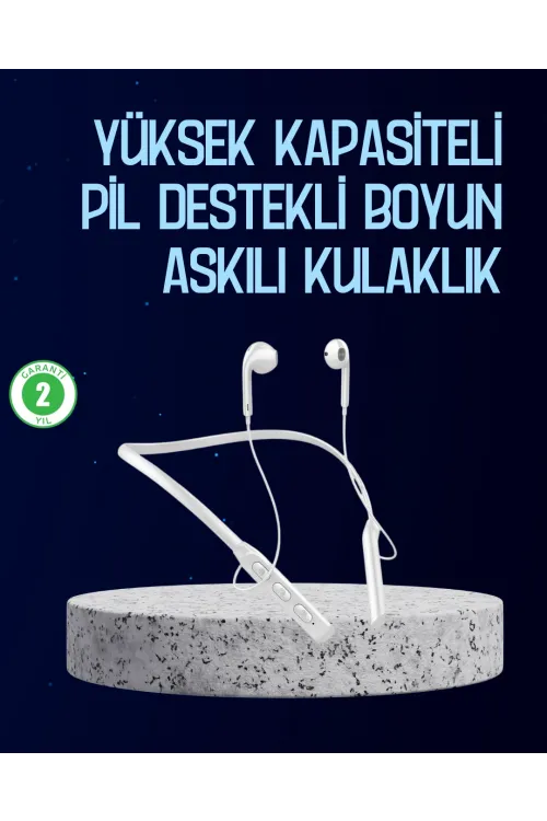 Usb Şarjlı Uzun Ömürlü Boyun Askılı Bluetooth Kulaklık