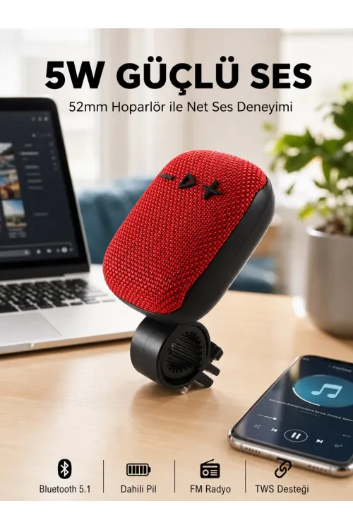 Usb Tf Kart Ve Fm Radyolu Bluetooth Hoparlör 5w