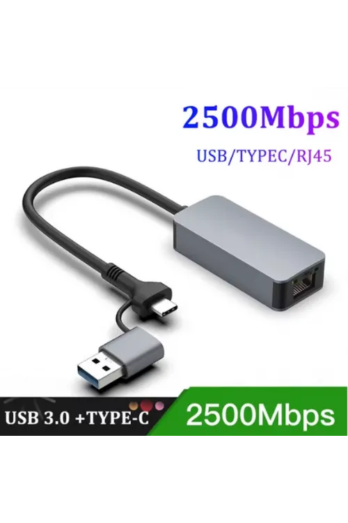 Usb/Type C 2.5G Ethernet Çevirici ZR1144