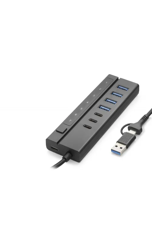 Usb Type-C 3.2 Gen1 Hub Anahtarlı 8 Port 5 Gbps Siyah HDX7062