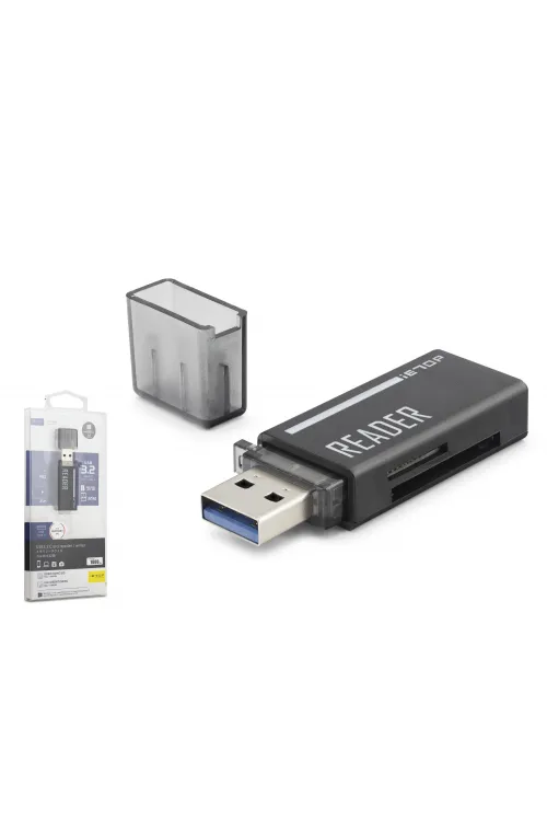 USB Type-C 3.2 Gen1 Kart Okuyucu SD MicroSD 5 Gbps Siyah C306