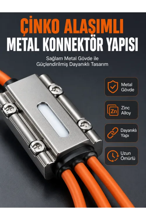 Usb Type-c, Lightning Ve Micro Usb Uyumlu 3ü 1 Arada Hızlı Şarj Kablosu