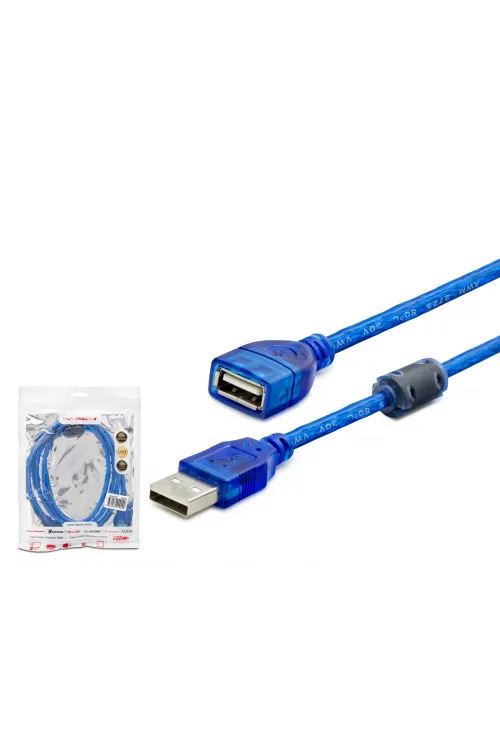 Usb Uzatma Kablosu 3 M - Şeffaf Mavi̇ HDX7535
