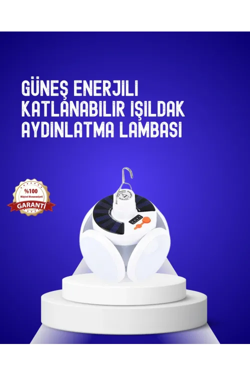 Usb Ve Solar Şarjlı Katlanabilir 5 Taraflı Led Lamba