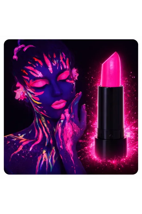 UV Neon Pembe Ruj – Karanlıkta Parlayan Makyaj Boyası