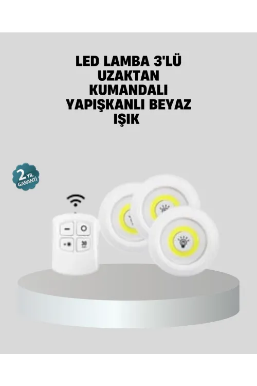 Uzaktan Kumandalı 3’lü Ayarlanabilir Spot Led Işık Seti