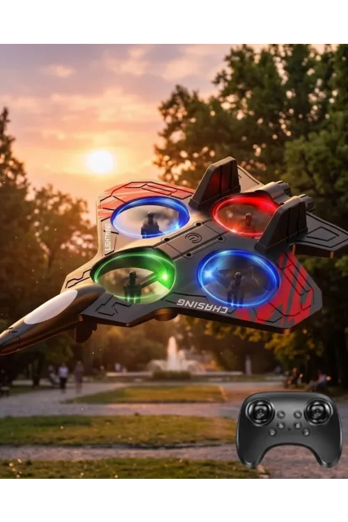 Uzaktan Kumandalı Drone Uçak Led Işıklı 360 Derece Akrobatik Hareket Özellikli