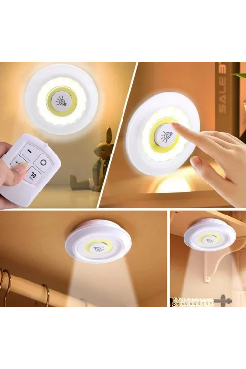 Uzaktan Kumandalı Yapışkanlı Led Spot Lamba