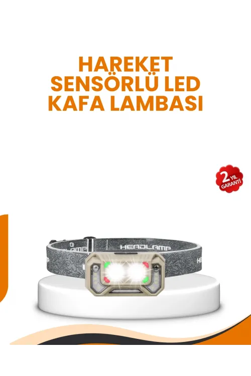 Uzun Menzilli Sensörlü Led Kafa Lambası Kamp Ve Yürüyüş