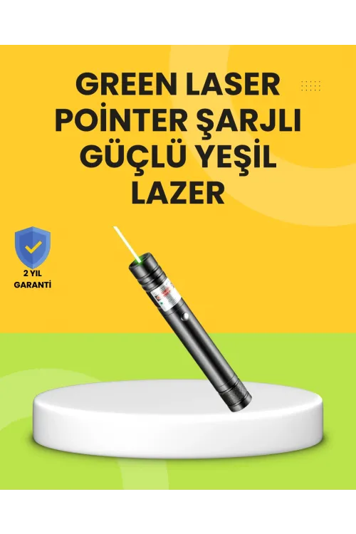 Uzun Mesafe Görünürlüklü Yeşil Lazer Pointer Şarjlı