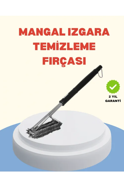 Uzun Saplı Izgara Temizleme Fırçası Çelik Telli