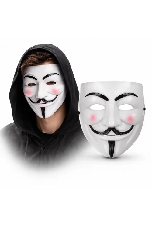 V Mask Premium Vendetta Beyaz Maske (guy Fawkes Stil)