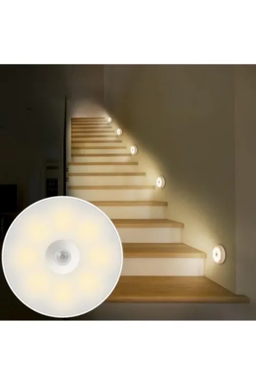 V009 Hareket Sensörlü Usb Şarjlı Led Işık Lambaoda, Mutfak, Salon Ve Merdiven Işıklandırma