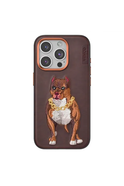 Venco Apple İphone 14 Pro Max Perma Desenli Kapak - Kahverengi