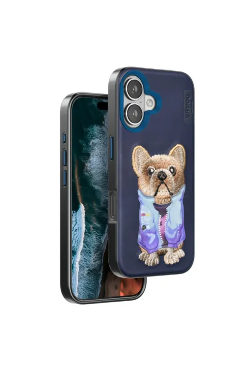 Venco Apple İphone 16 Cute Desenli Kapak - Lacivert