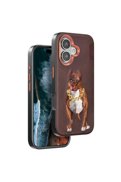 Venco Apple İphone 16 Perma Desenli Kapak - Kahverengi