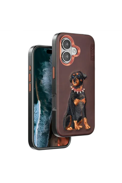 Venco Apple İphone 16 Perma Desenli Kapak - Koyu Kahve