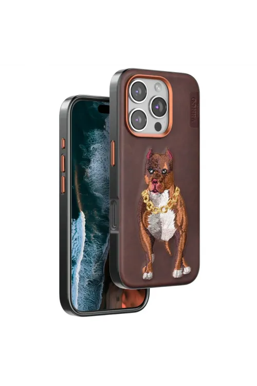 Venco Apple İphone 16 Pro Perma Desenli Kapak - Kahverengi