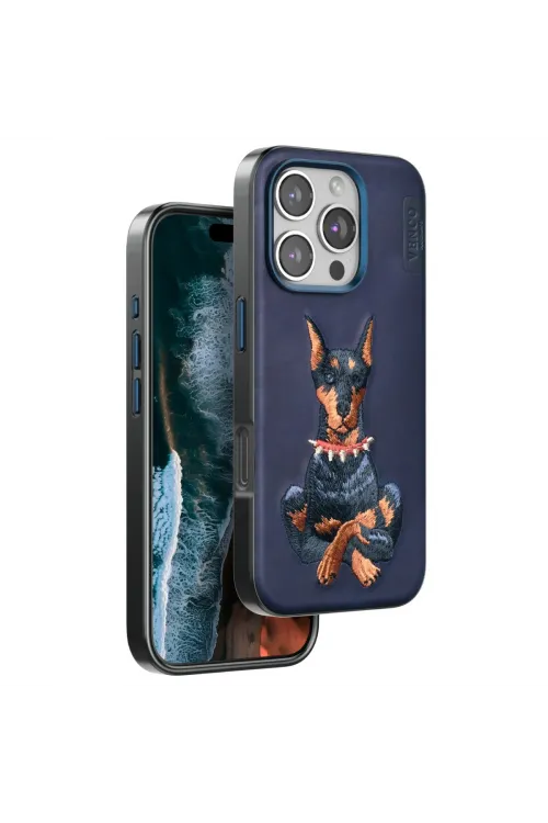 Venco Apple İphone 16 Pro Perma Desenli Kapak - Lacivert