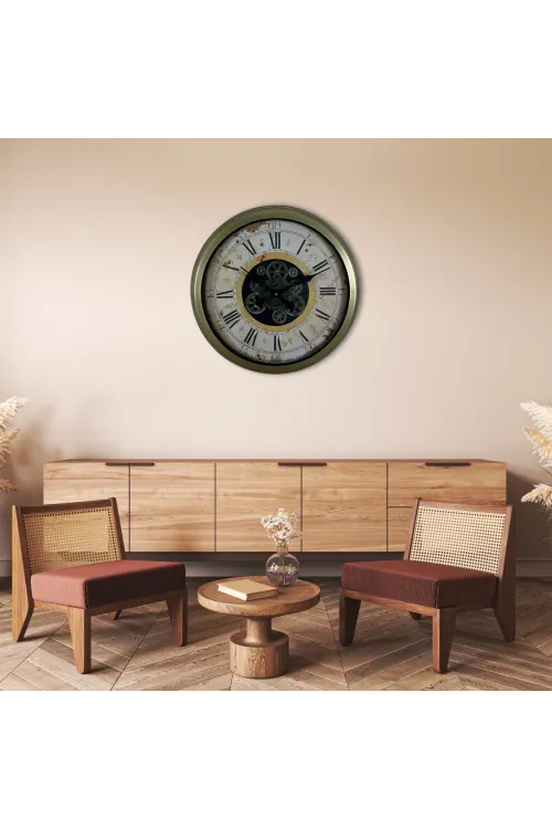Vintage Aurea 60 Cm Çarklı Duvar Saati