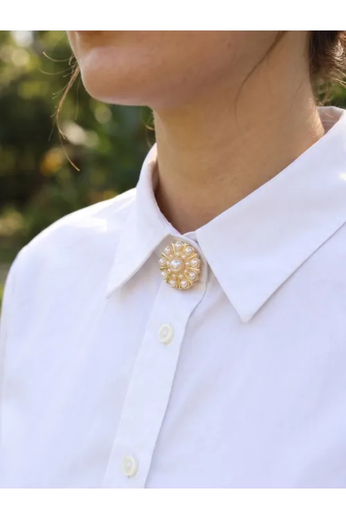 Vintage Model Gold Renk Düğme veya Manşet Broşu