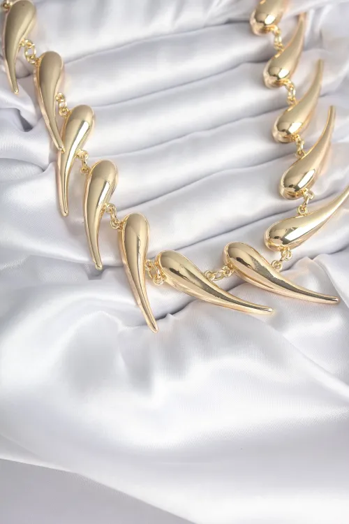 ietaks™ VIP Seri Özel Tasarım Gold Renk Kadın Kolye