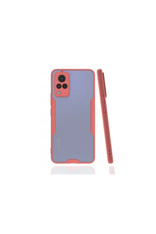 Vivo V21 Kılıf Platin Silikon - Pembe