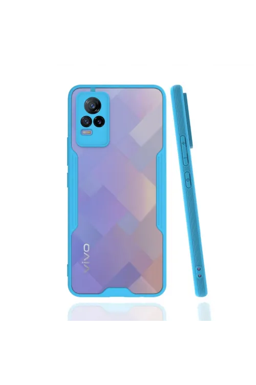 Vivo V21e Kılıf Platin Silikon - Mavi