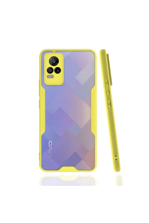Vivo V21e Kılıf Platin Silikon - Sarı