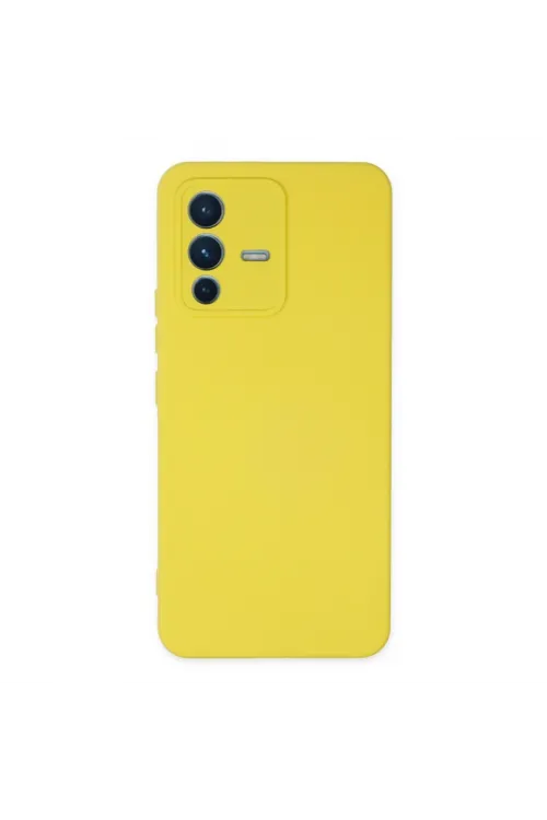 Vivo V23 5g Kılıf Nano İçi Kadife Silikon - Sarı