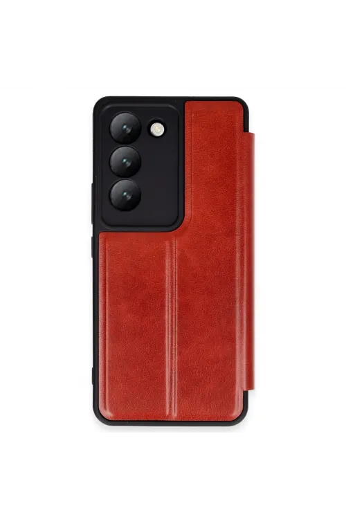 Vivo V30 Lite 4g Kılıf Flip Cover - Kırmızı