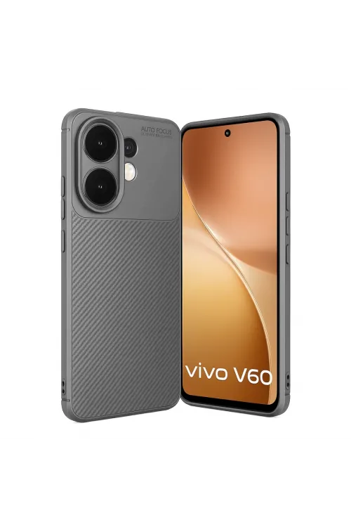 Vivo V60 5g Auto Focus Karbon Kapak - Gri
