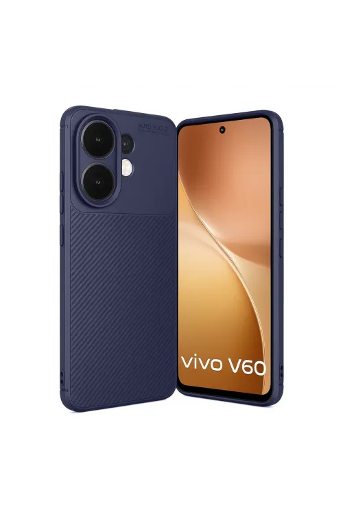 Vivo V60 5g Auto Focus Karbon Kapak - Lacivert