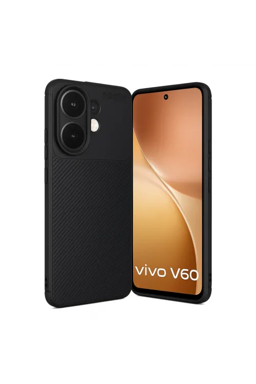 Vivo V60 5g Auto Focus Karbon Kapak - Siyah