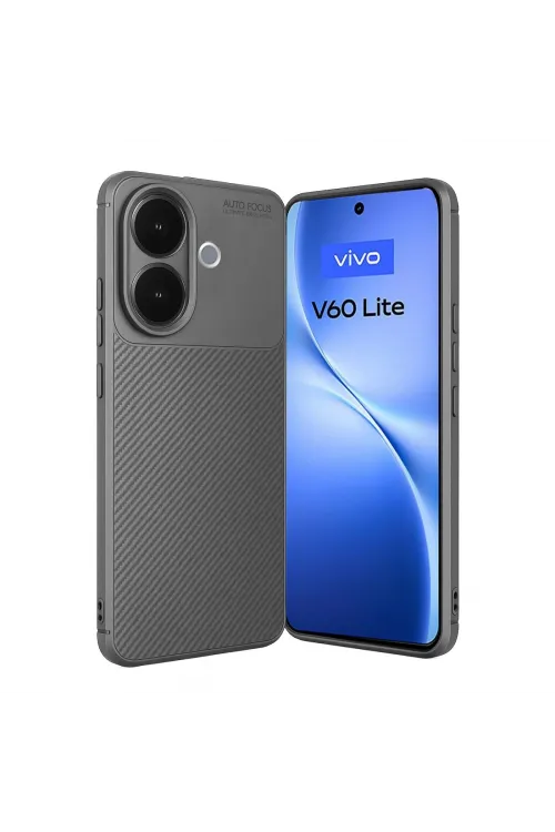 Vivo V60 Lite Auto Focus Karbon Kapak - Gri