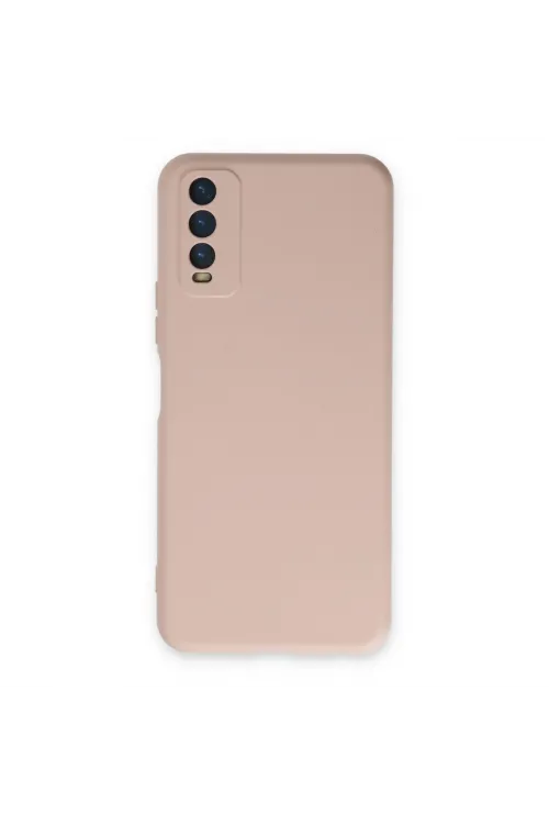 Vivo Y11s Kılıf Nano İçi Kadife Silikon - Pudra