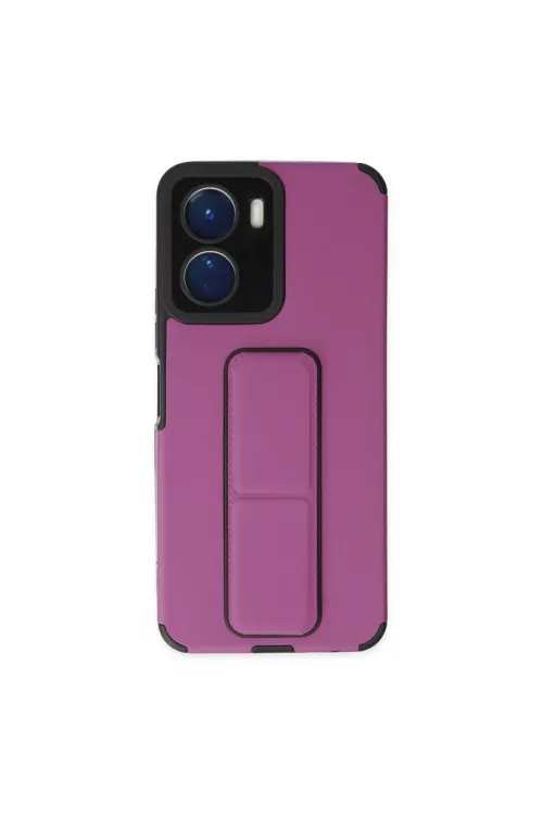 Vivo Y16 Kılıf Mega Standlı Silikon - Mor