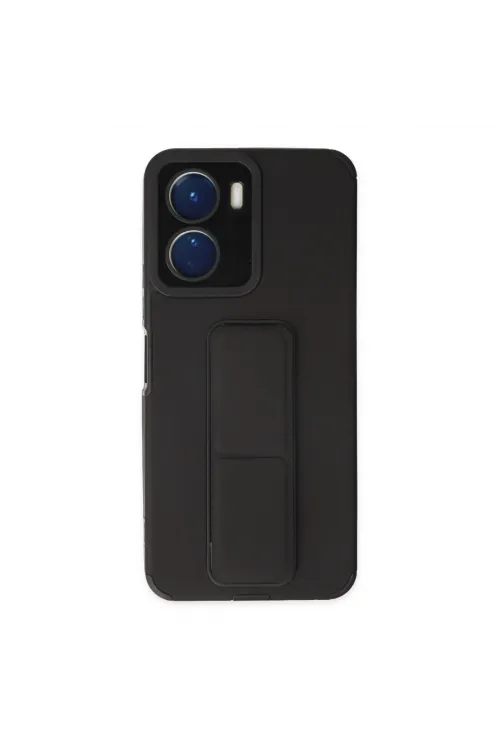 Vivo Y16 Kılıf Mega Standlı Silikon - Siyah