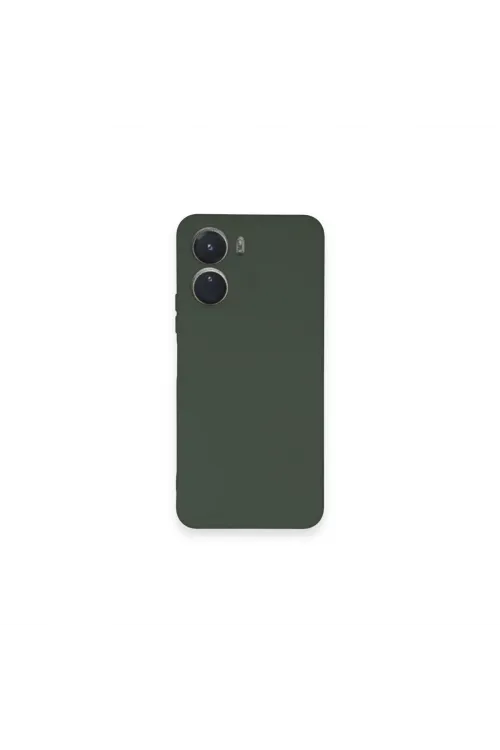 Vivo Y16 Kılıf Nano İçi Kadife Silikon - Koyu Yeşil